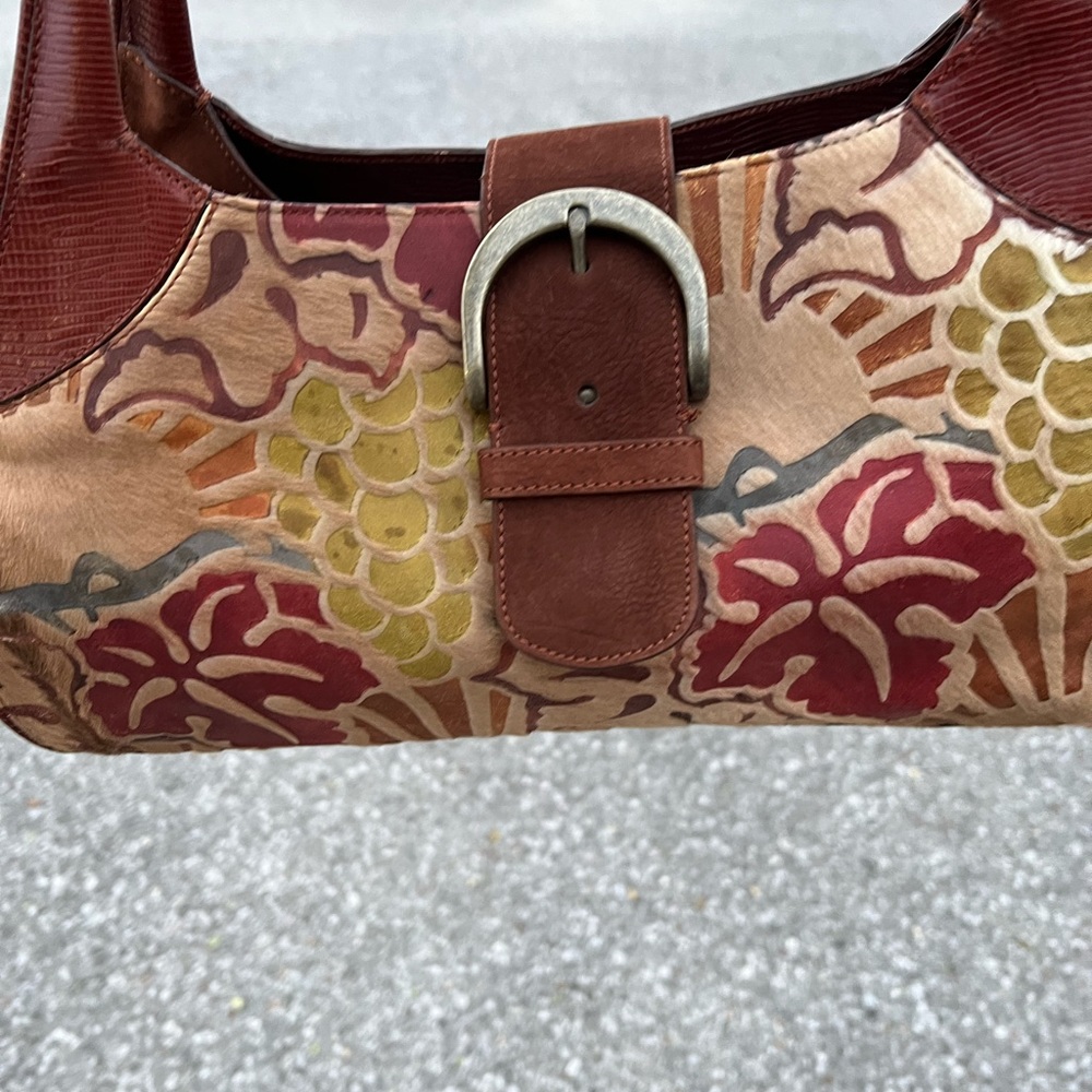 Vintage Brahmin Calf Hide Fruit and Floral Purse
